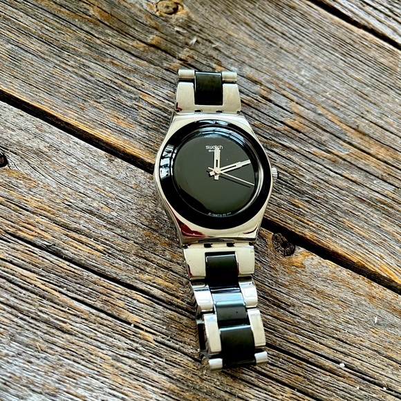 Swatch Black and Silver Watch - Picture 1 of 6